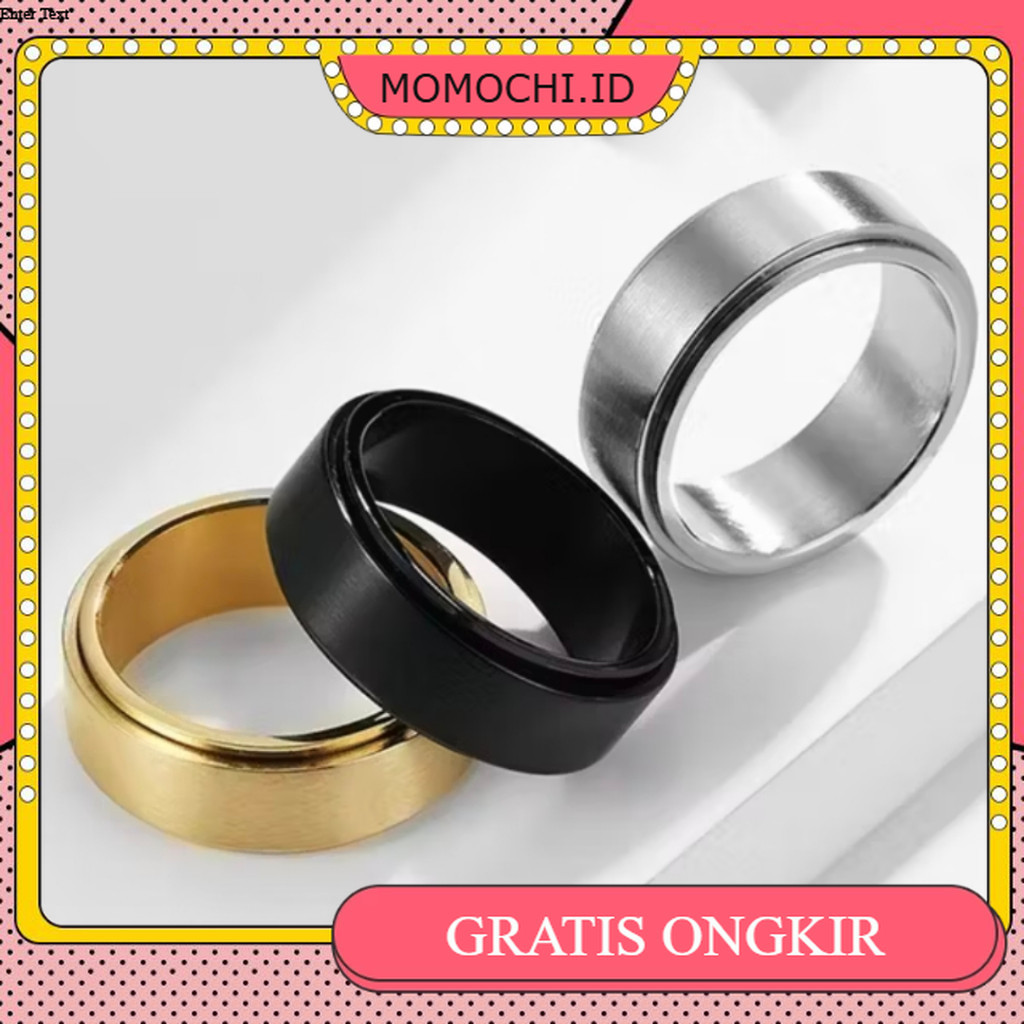 Cincin Titanium Hitam Polos Kwalitas Super AntiLuntur / Cincin Pria Wanita Couple Anak Titanium