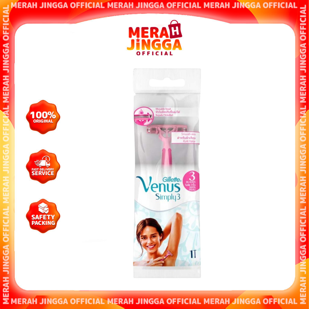 Gillette Venus Simply 3 Blades ( 1 x 24 ) | Merah Jingga Official