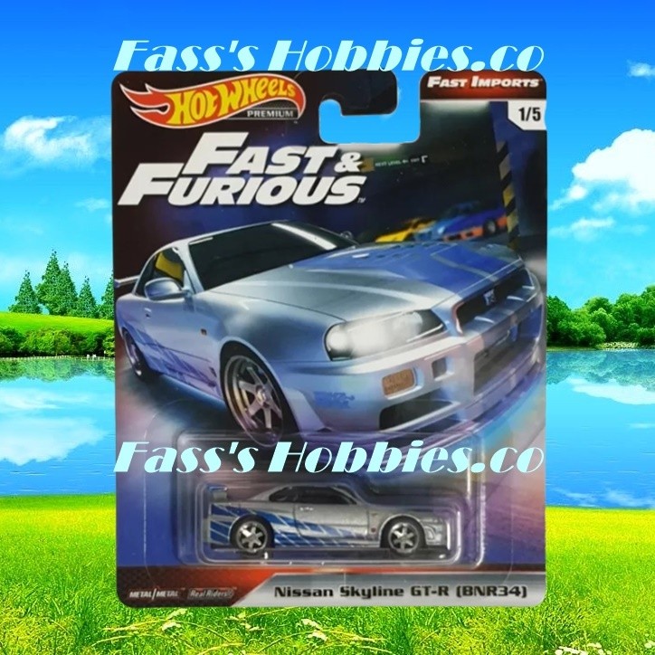 *P-C Hot Wheels Premium Fast And Furious Nissan Skyline Gt-R Bnr34 Fast Imports Nissan Skyline