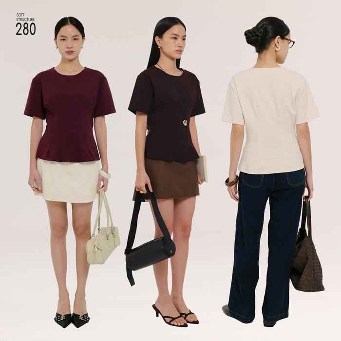 promo  -CLARYN  - Lucy Top Fitted t-shirt - Black Short, S