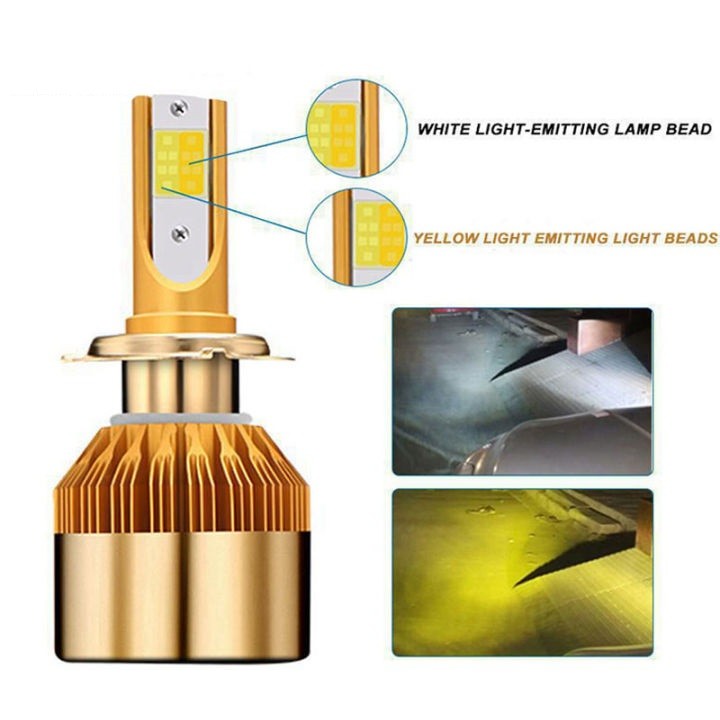 Lampu LED H11 2 Warna Putih Kuning Lampu LED Mobil