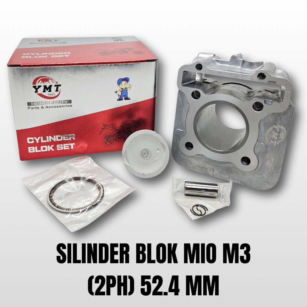 Silinder Blok Mio M3 (2ph) 52.4mm - Silinder Blok Set Piston Komplit Assy