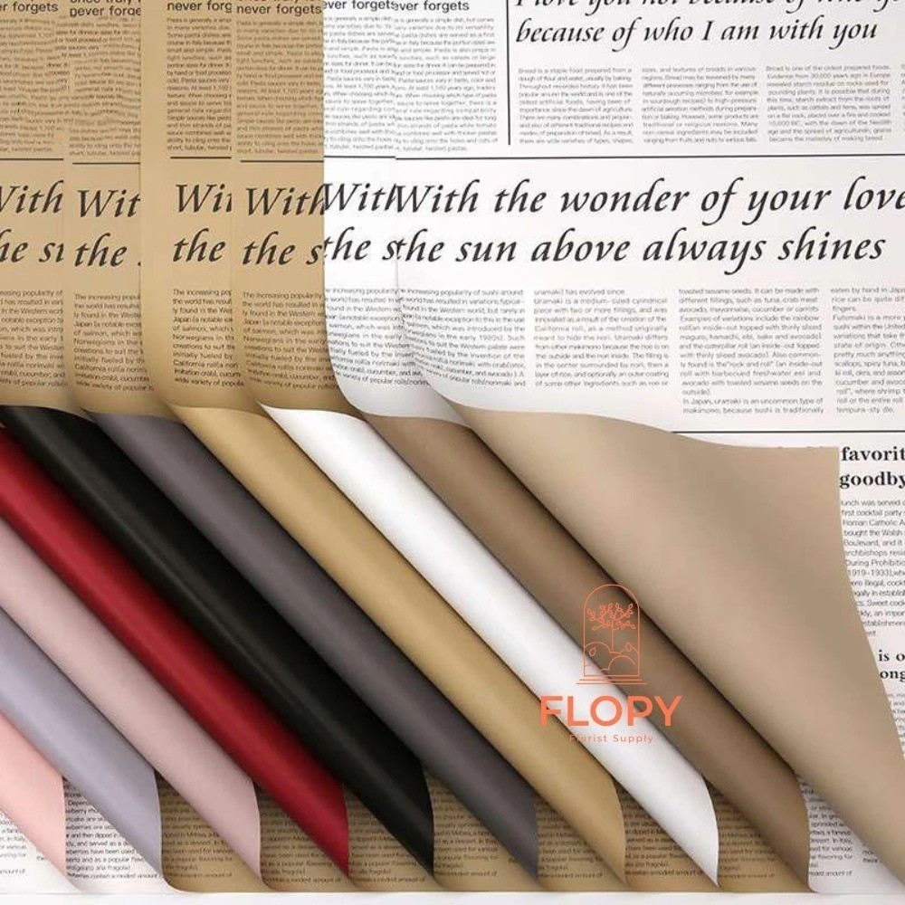 FLOPY - [5 Lembar] Cellophane News Paper Bicolor / Wrapping Paper Buket Bunga Kertas Tissue - FWPA