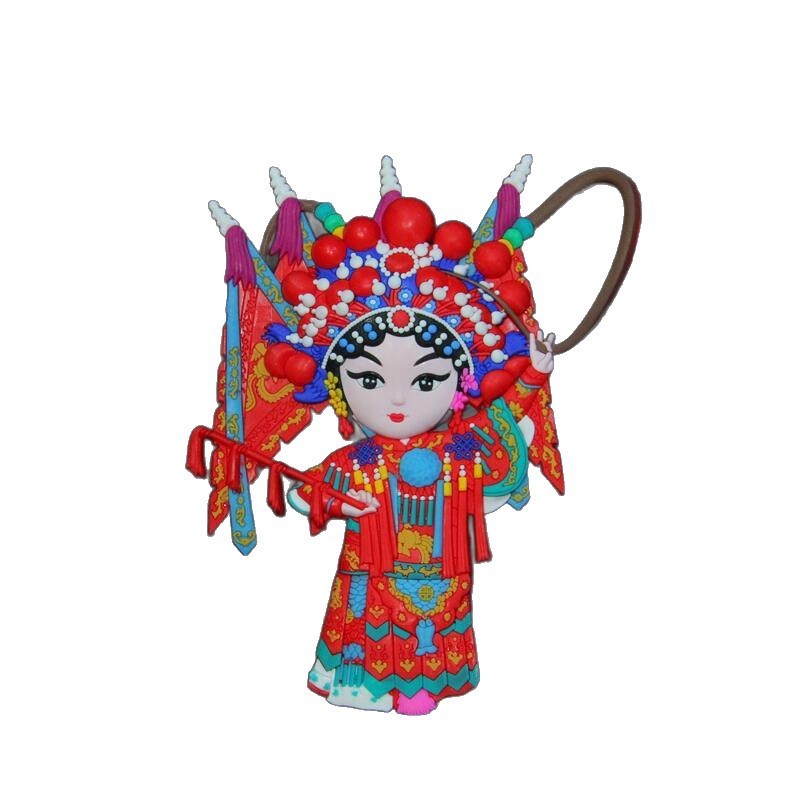 Masker Wajah Karakter Opera Peking Kartun Magnet Kulkas Dekorasi Rumah Stiker Es