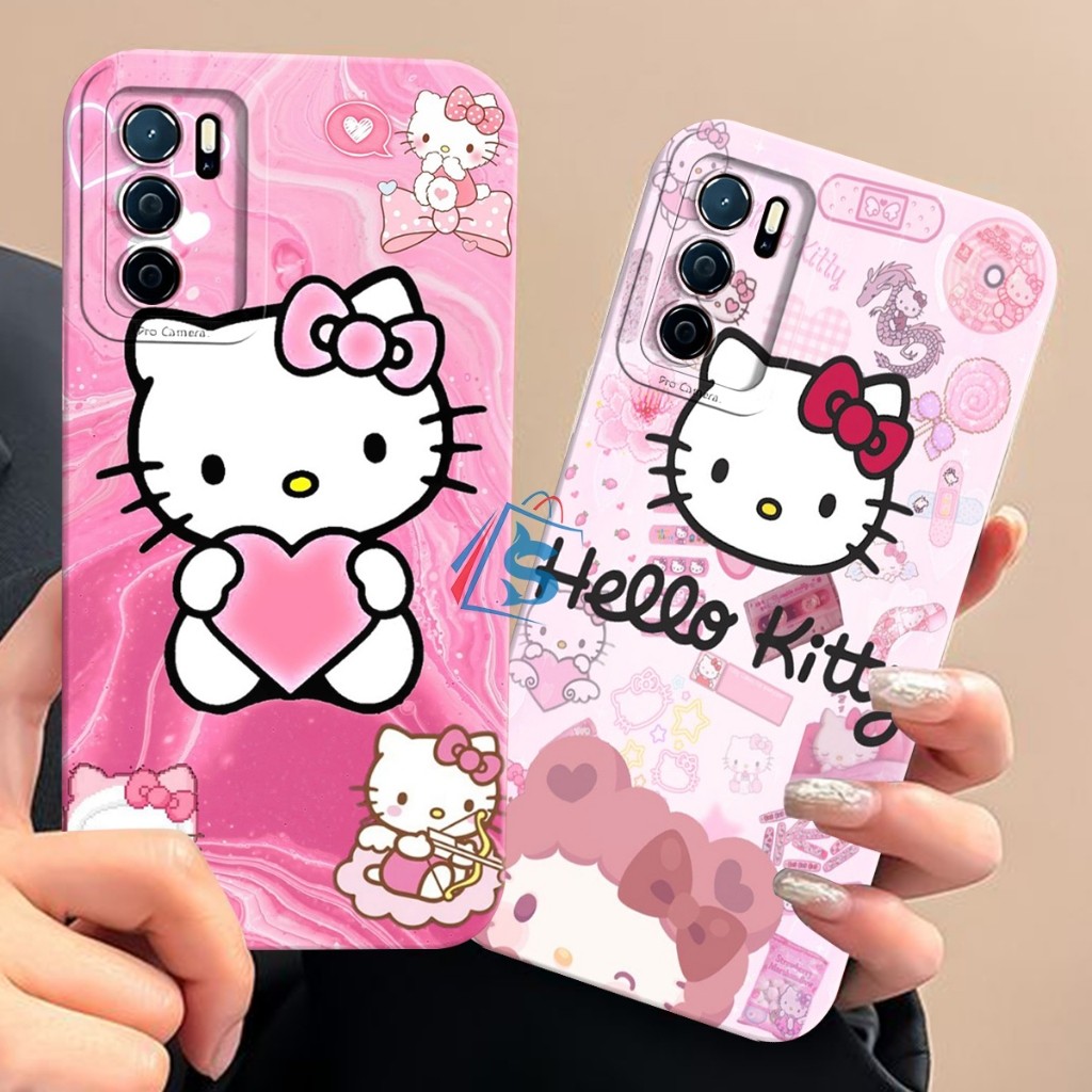[SHARKCASE] Softcase OPPO A16 A16S A54S A54 A55 4G A15 A15S A16K A16E Motif Hello Kitty Colorfull Cu