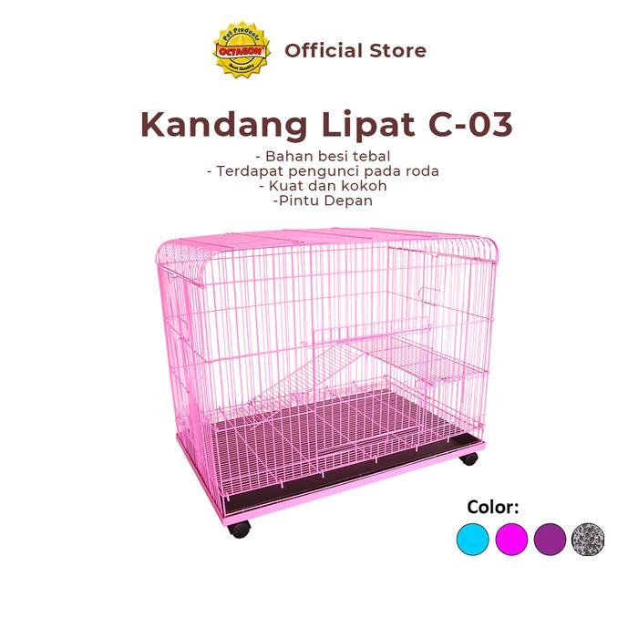 Promo Kandang Octagon - Kandang Kucing Tingkat 2 Uk. 93x62x78cm | Kandang 2 Lantai C-03 Terlaris