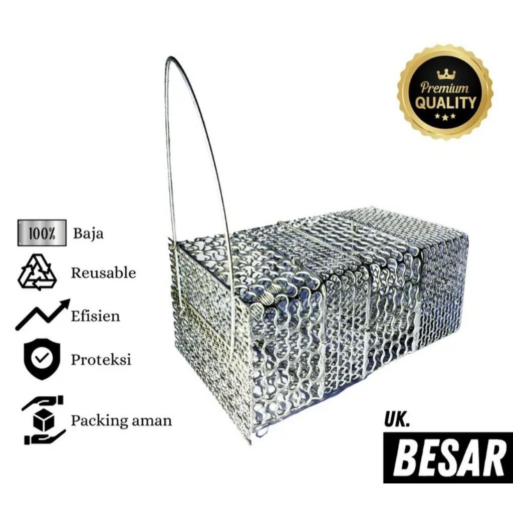Perangkap tikus besi/Perangkap Tikus baja, Ukuran Sedang & Besar. Super ampuh