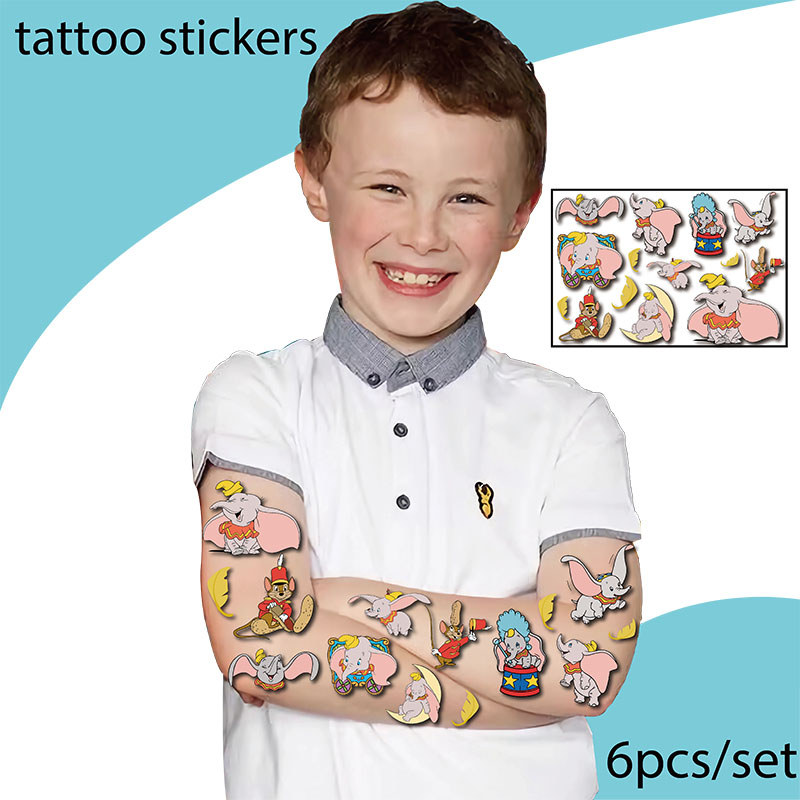 6Pcs/set sney Funny Dumbo Stickers Waterproof Original Dumbo Sticker Birthday Party Supplies Decorat