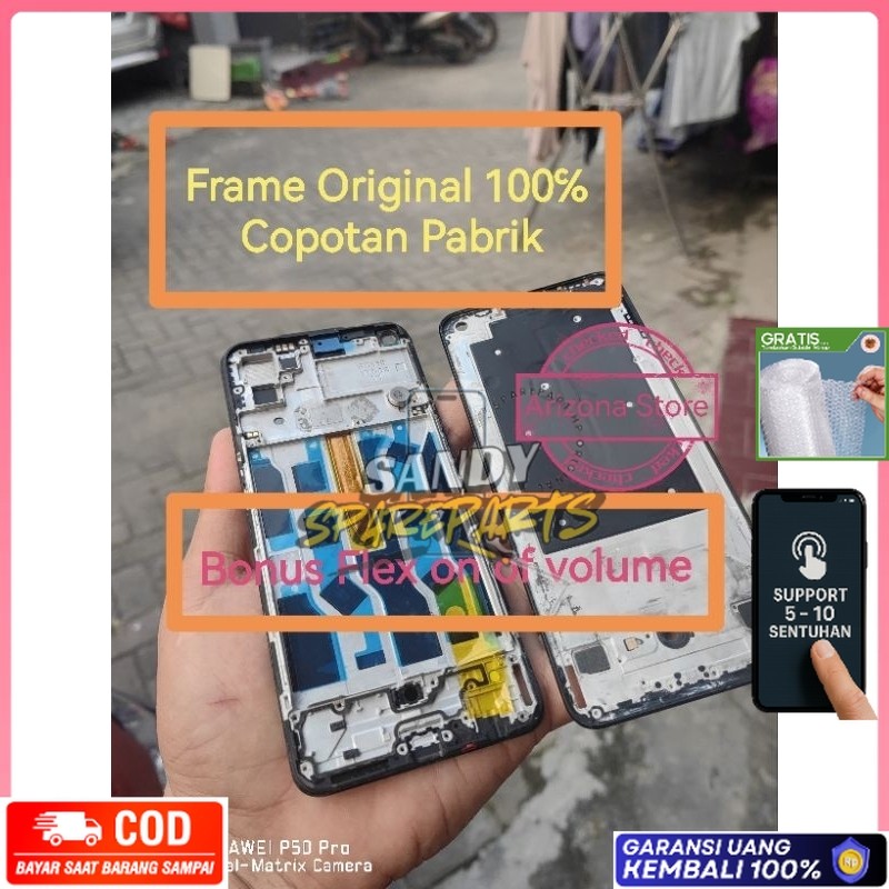 Frame Lcd Dudukan lcd Oppo Reno 5 4G /r3no 6 4G Bazel copotan original kwalitas pisik 85%ok