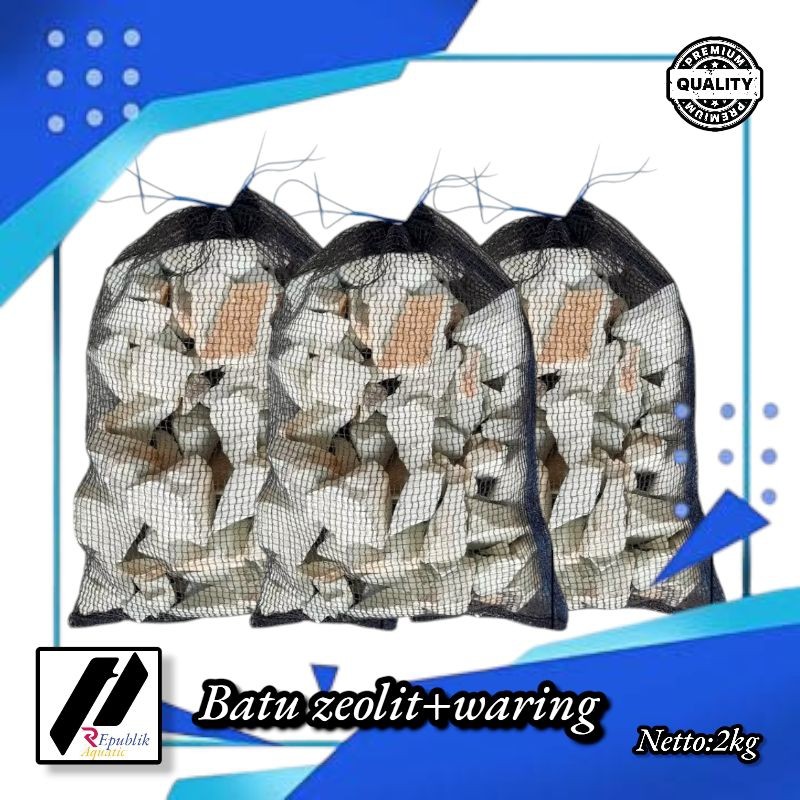zeolit media filter plus waring isi 2kg / zeolit media filter kolam / zeolit media filter aquarium /