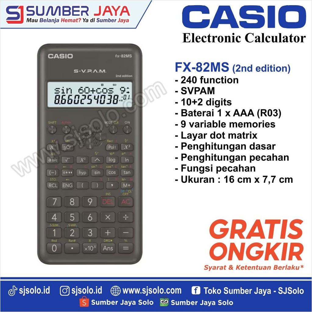 KALKULATOR SCIENTIFIC Calculator CASIO FX-82MS