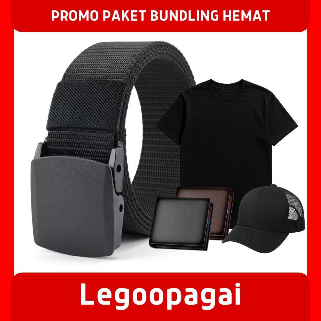 PROMO BUNDLING SUPER HEMAT !!! Ikat Pinggang Pria Tshirt Topi Dompet #01