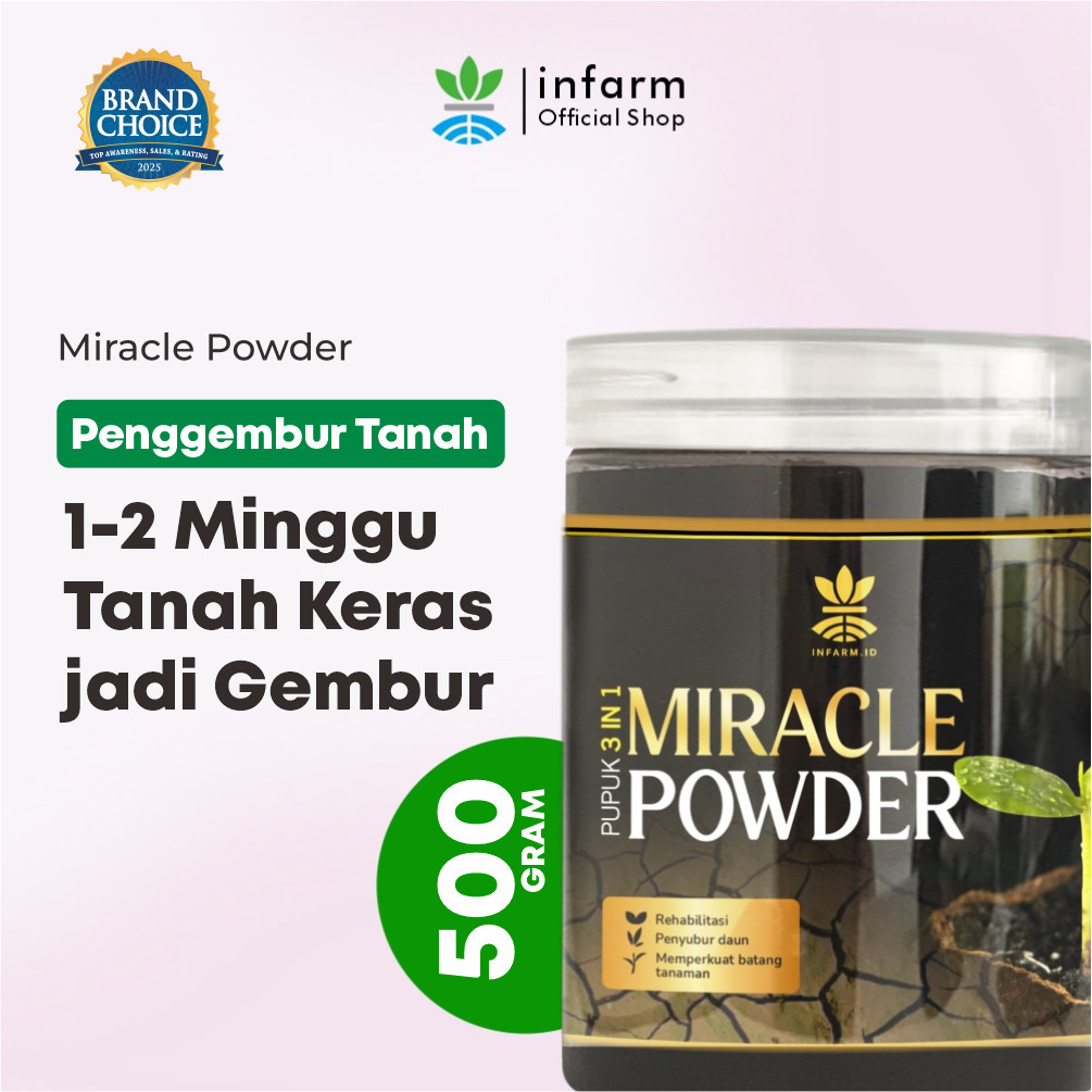 INFARM - Miracle Powder Pupuk Asam Humat 500 Gram Pupuk Pembenah Tanah dan Penyubur Sayuran 3 in 1