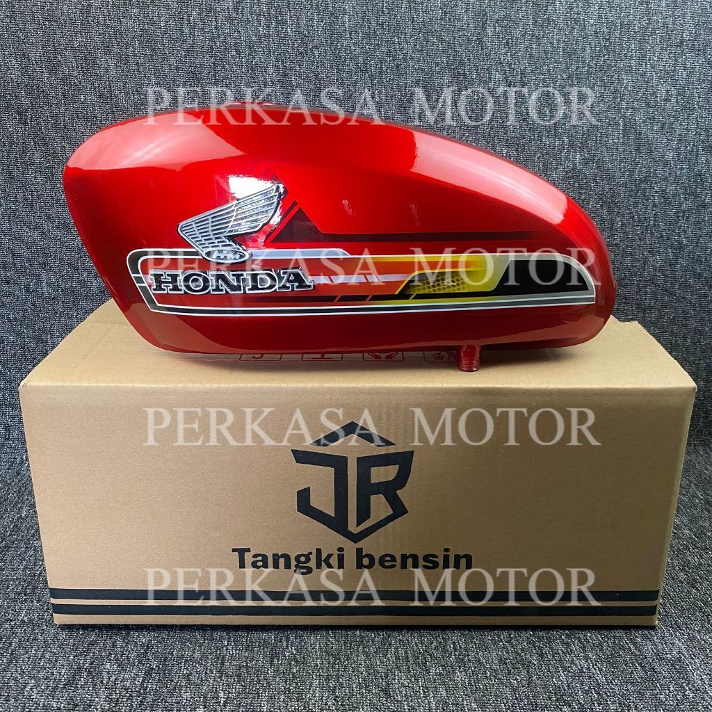 Tangki CB 100 001 Warna Merah – Tangki Bensin Honda CB100 Motif 001 Retro Klasik