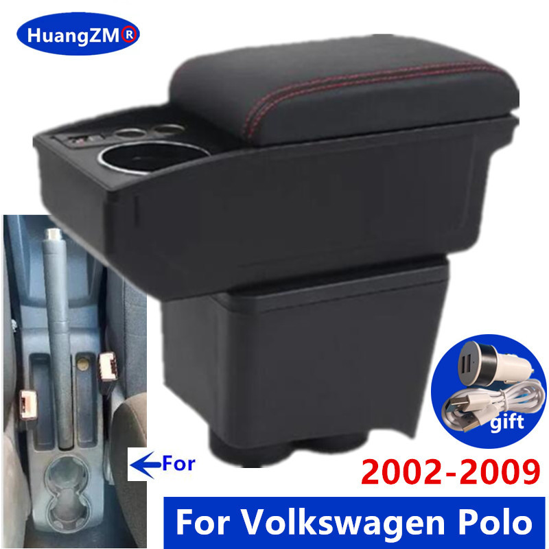 For Volkswagen Polo Armrest Box For VW Polo 9N 3 Car Armrest Decated 2002-2009 Storage Box Retrofit 