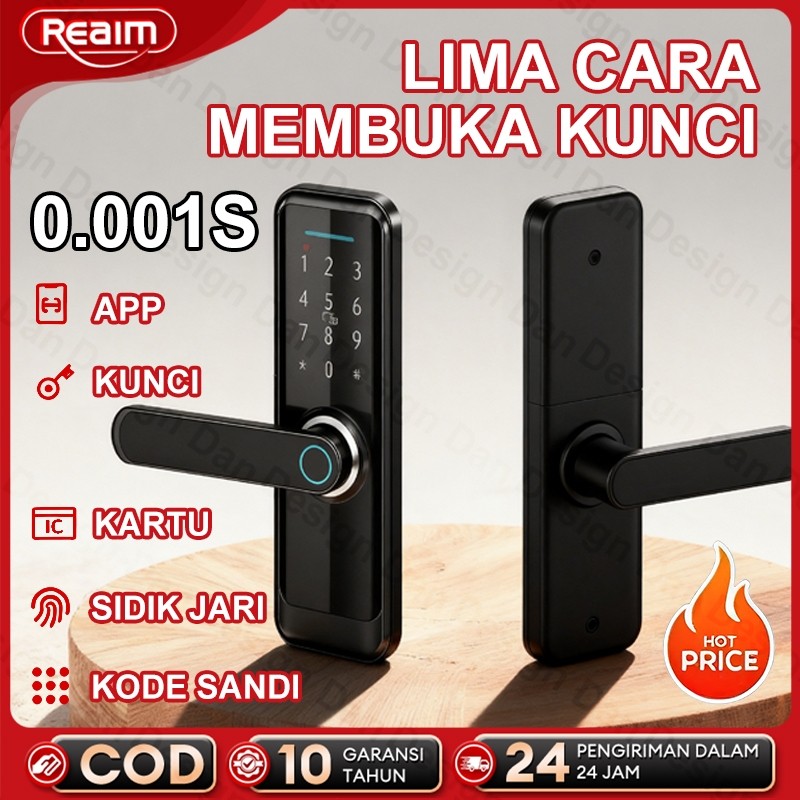 Kunci Pintu Digital Kunci Pintu Sidik Jari Jaminan Keamanan Kartu Akses APP Password Sidik Jari