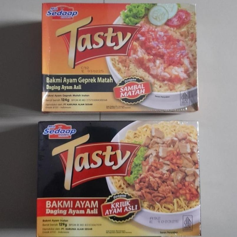 Mie Sedaap Tasty Mie Instant Rasa BAKMI AYAM ASLI / GEPREK MATAH Per Box