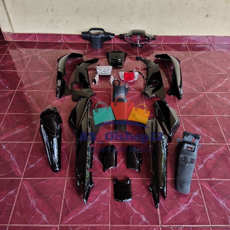 FULL BODY HALUS KASAR PLUS 1 SET LAMPU SUPRA X LAMA HITAM