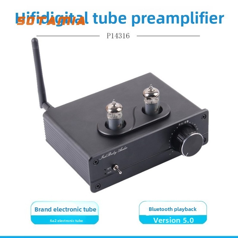 SOTAMIA HIFI Bluetooth Tube Preamp Amplifier Vinyl Cartridge Amplifier Home Theater Sound System Blu
