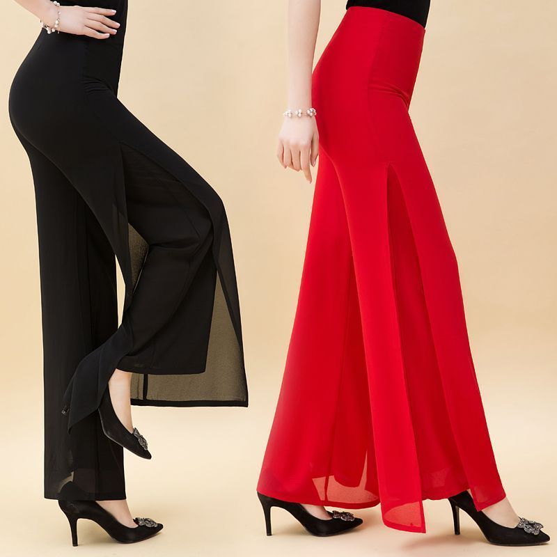 Double Layer Chiffon Pants / Women's New Loose Dance Skirt Pants