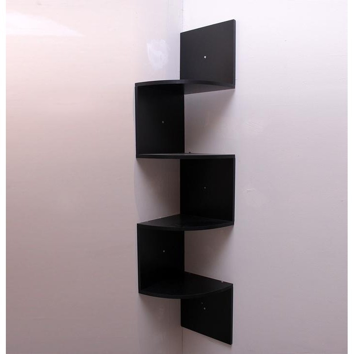 Informa Gilda Rak Dinding Sudut - Hitam Decorative Wall Shelf Rak Tembok Serbaguna Ambalan Dinding M