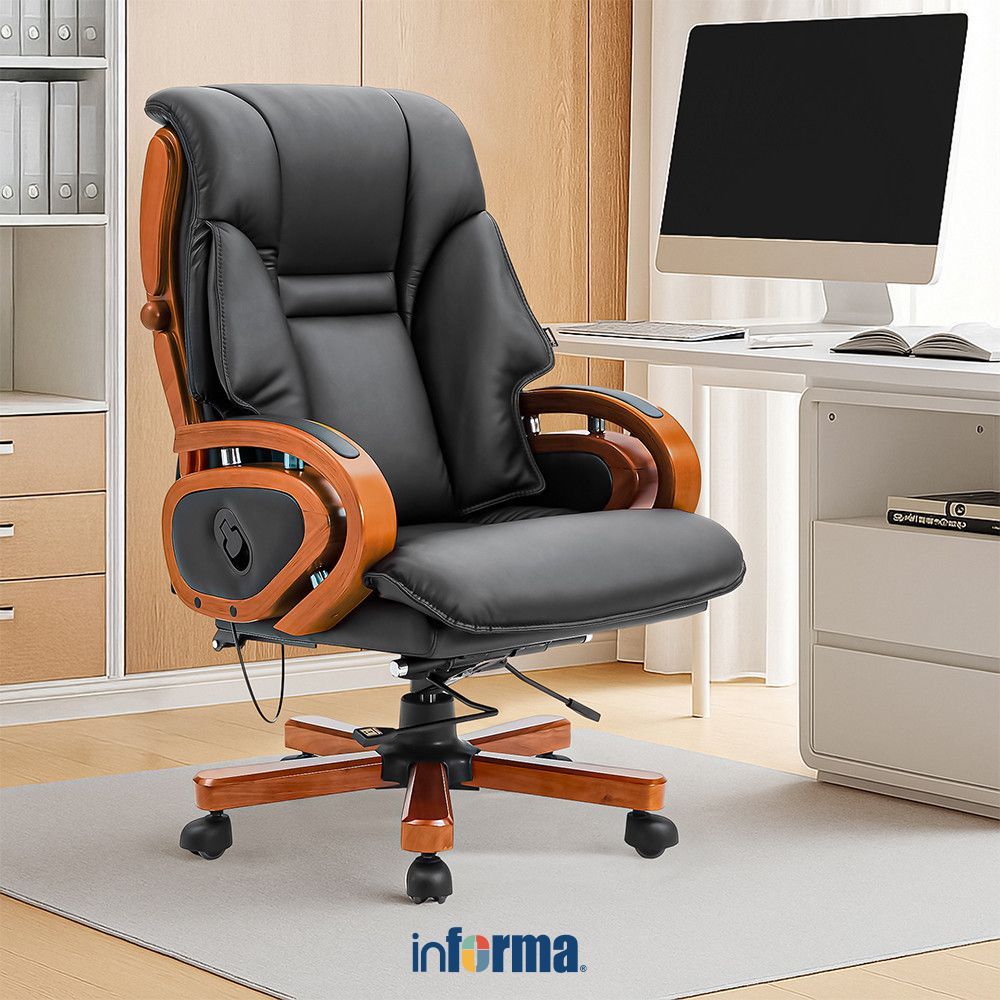 Informa King Kursi Kantor Tempat Duduk Kerja Dengan Roda Office Chair Kursi Staff Karyawan Furniture