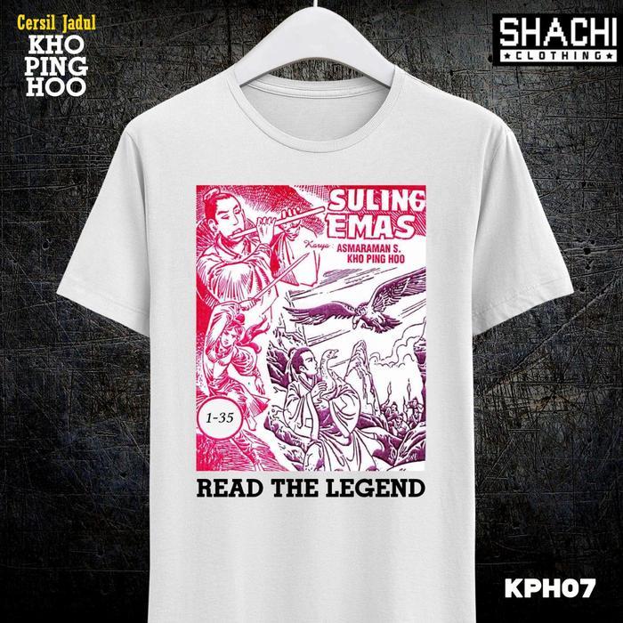 (COD) Kaos Cersil Silat Jadul Kho Ping Hoo Set B - Premium White NSA 24s - S