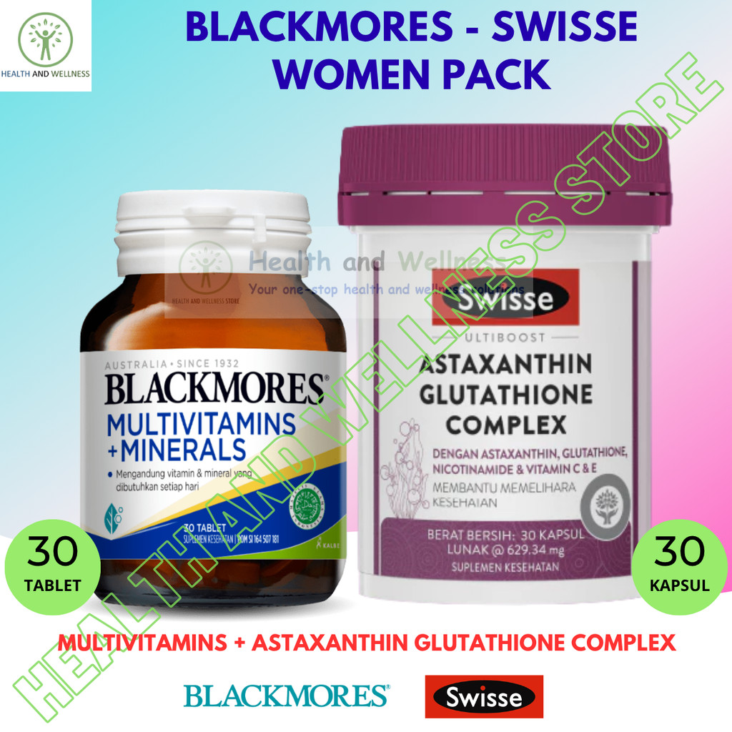 Swisse Ultiboost Astaxanthin Glutathione Complex 30 Kapsul Blackmores Multivitamins Minerals 30 Tab