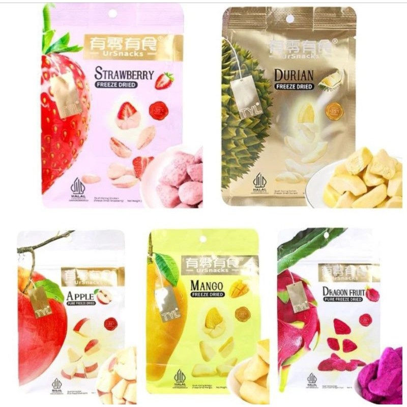 (Halal) Tyl Ursnack Freeze Dried Fruit / Snack Durian Vacum / Strawberry Beku/SAYURAN CRISPY BUAH KE