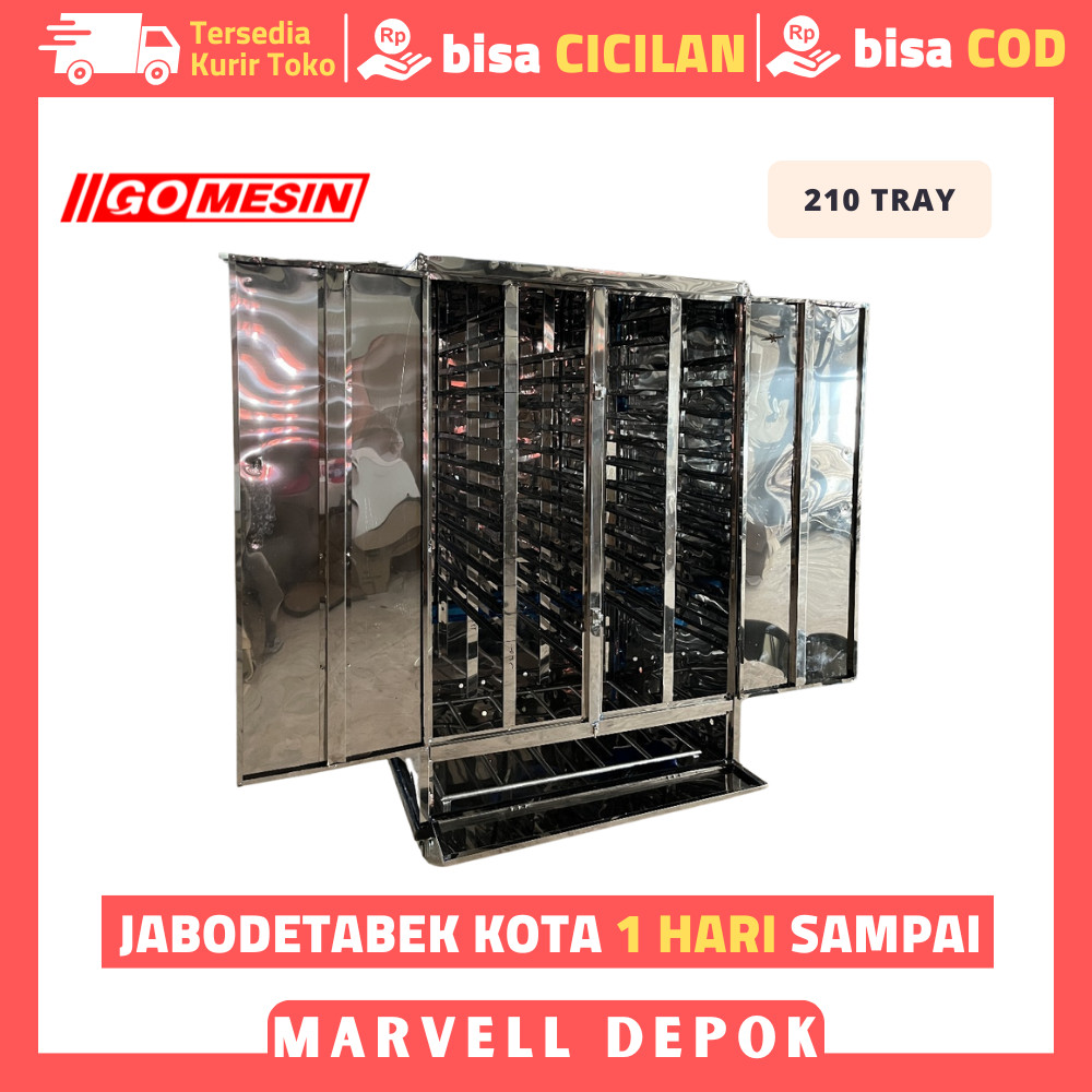 Mesin Pengering Ompreng 210 Tray - Pengering Ompreng MBG Stainless 210 Tray