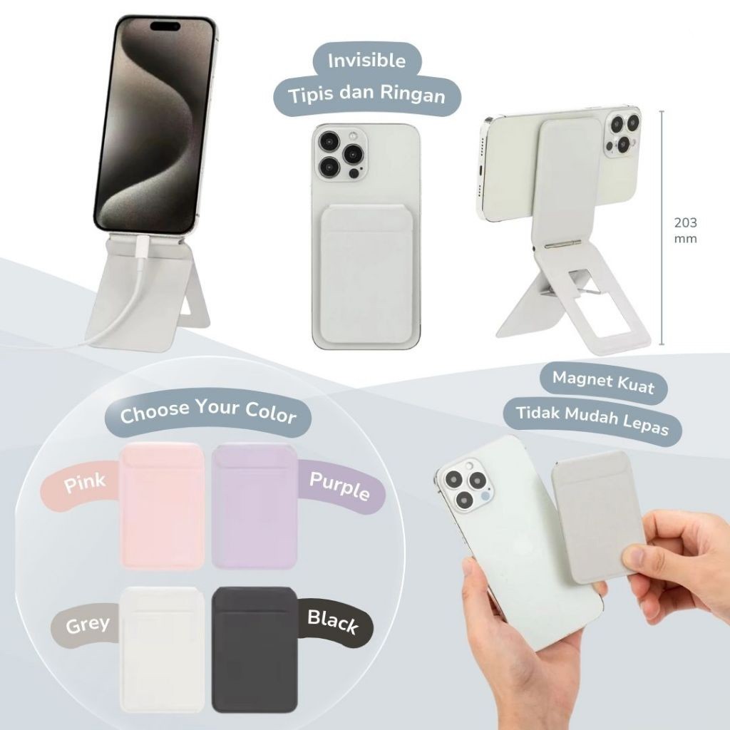 Magsafe Slim Tripod Stand HP/Content Creator Tool Multifungsi / Dudukan HP Magnetik Praktis Bisa Dil