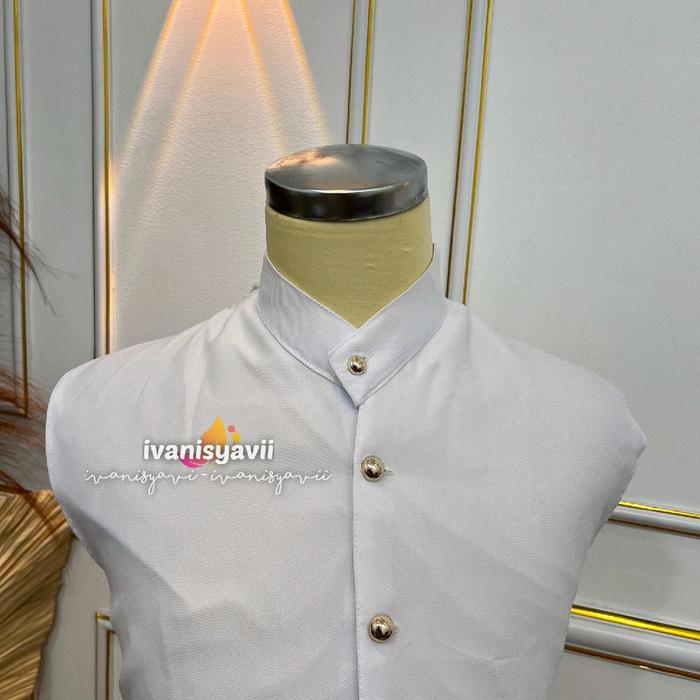 Dalaman Beskap / Dalaman Putih, Beskap Hewes Pria - Putih, (Standar - M/L/XL)