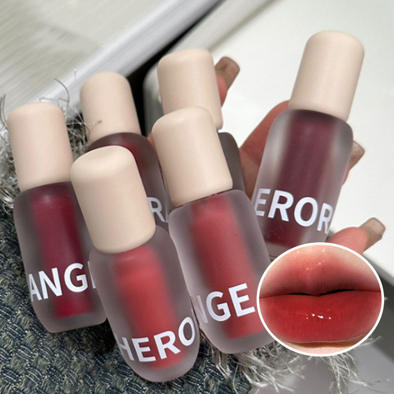 HERORANGE Detak Jantung Air Cermin Gloss, Lip Tint - Hydrating Water-Gloss Selesai, Efek Pemadat, Fo