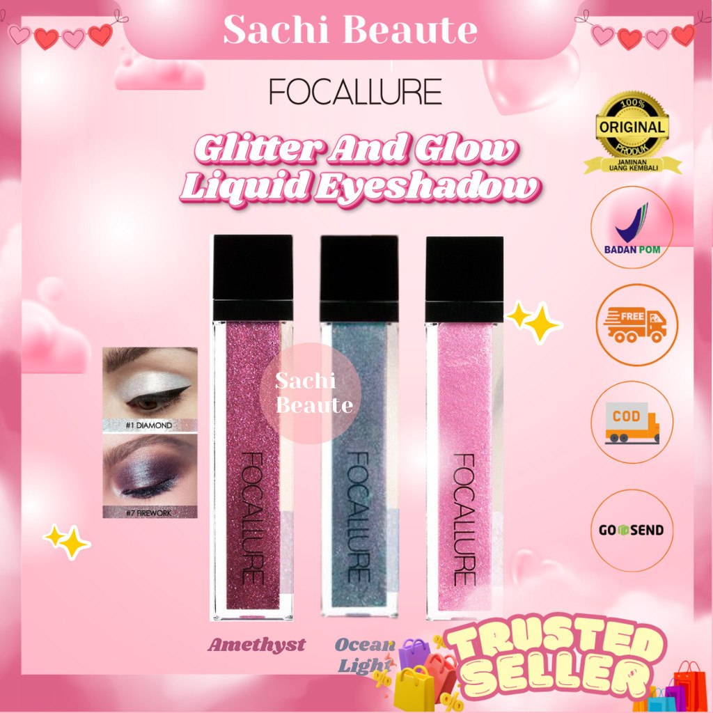 Focallure Glitter And Glow Liquid Eyeshadow Cair Focallure Glitter