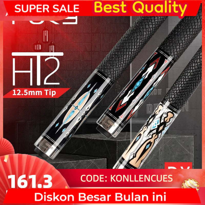 FURY-Handmade Billiard Stick Kit with Case, Maple Shaft, Leather Handle, Tiger Tip, Quick Joint, HT2