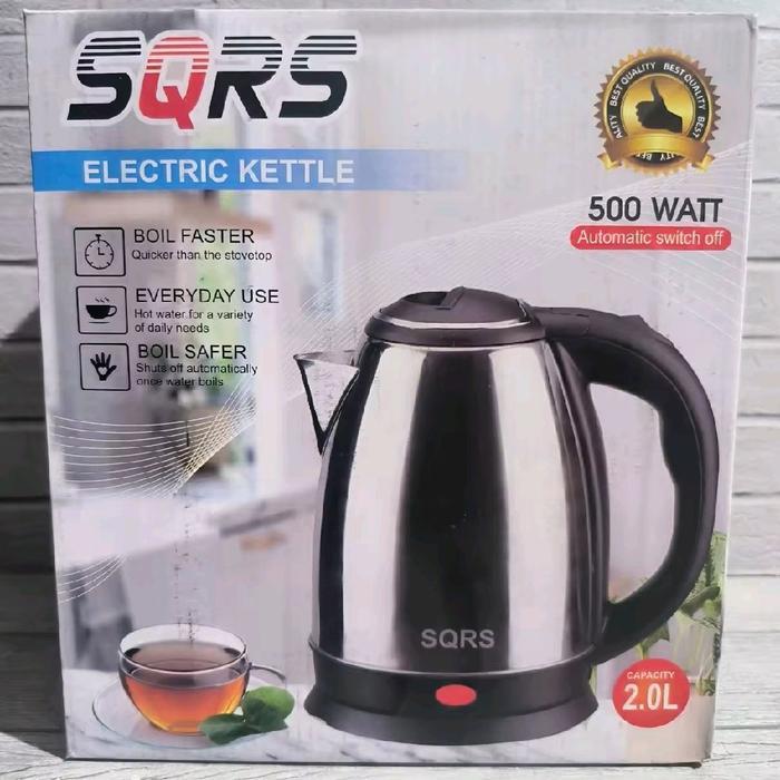 SQRS ELECTRIC TEKO STAINLESS LISTRIK 2 LITER Pemanas Kabel