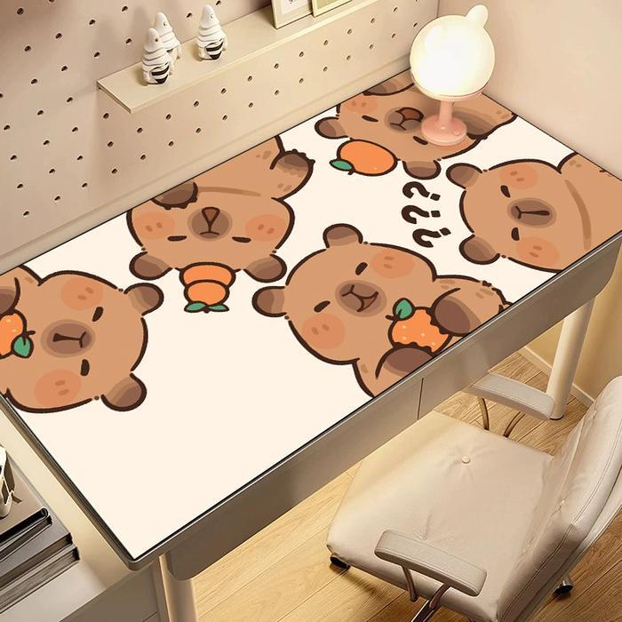 Taplak Meja Kerja Kantor Kapibara Capybara Anti Slip/Alas Meja Aesthetic PVC/Taplak Meja Belajar - 3