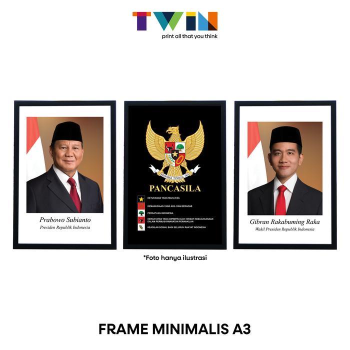 TWIN ADVERTISING FRAME BINGKAI FOTO A4 (21x29,7CM) MINIMALIS FRAME PIGURA KACA MIKA - Hitam, Kaca