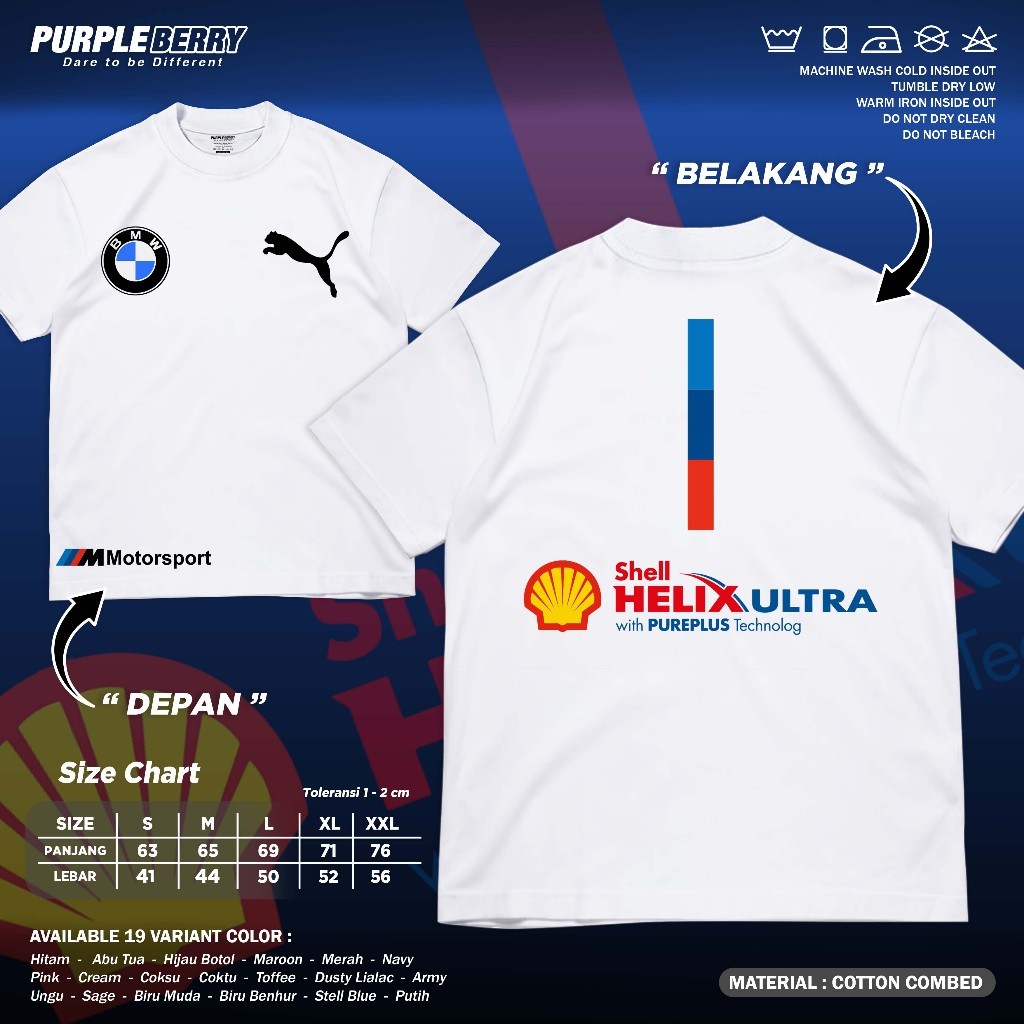 Kaos BMW Power Shell Helix Logo Motosport - Reguler Tshirt - Baju Distro Racing I A9178