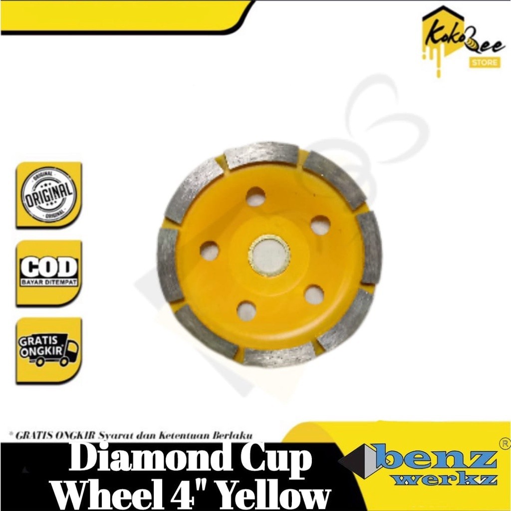 Diamond Cup Wheel Dry 4"-Diamond Grinding Wheel segment 4inch BENZ / Diamond Cup Wheel Dry 4"-Diamon