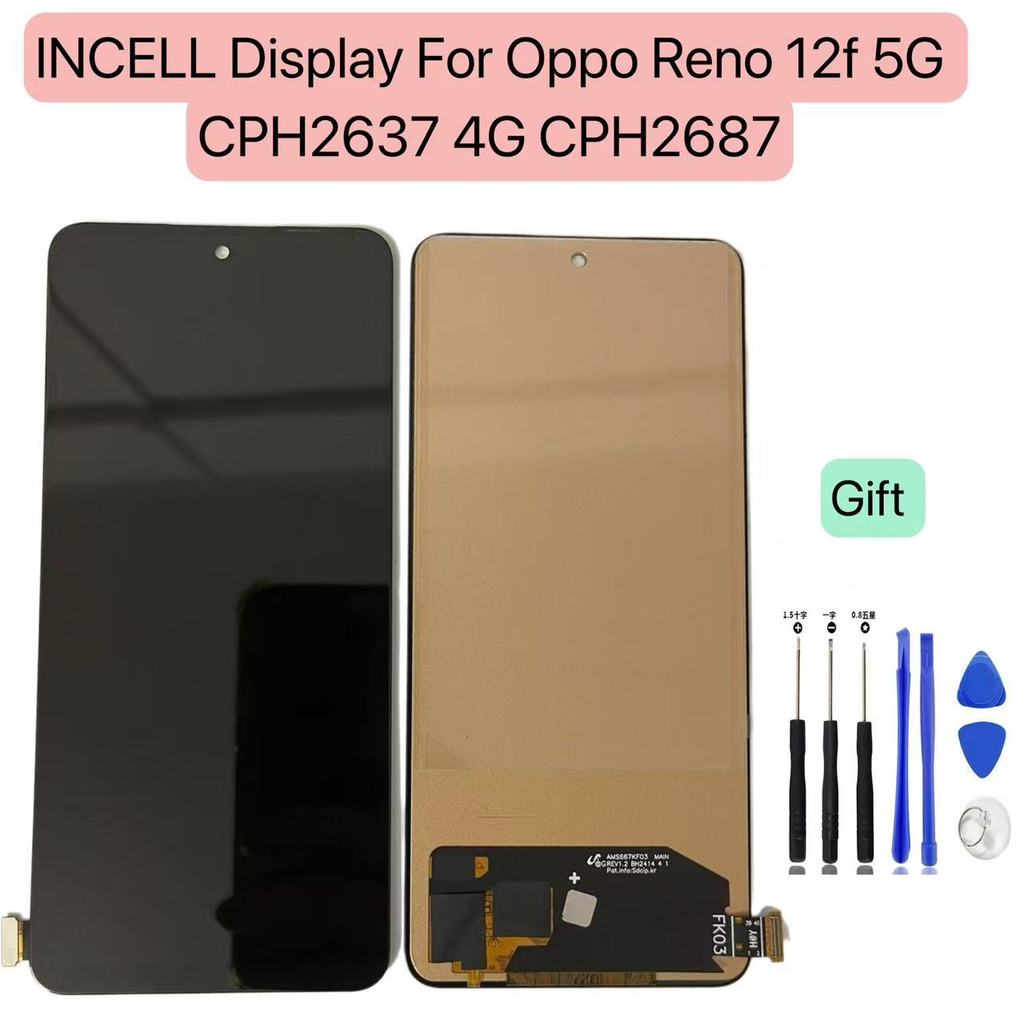 Amoled/TFT 6.67'' splay For Oppo Reno 12F LCD Tou Screen gitizer For Oppo Reno12F 4G CPH2687 /Reno12