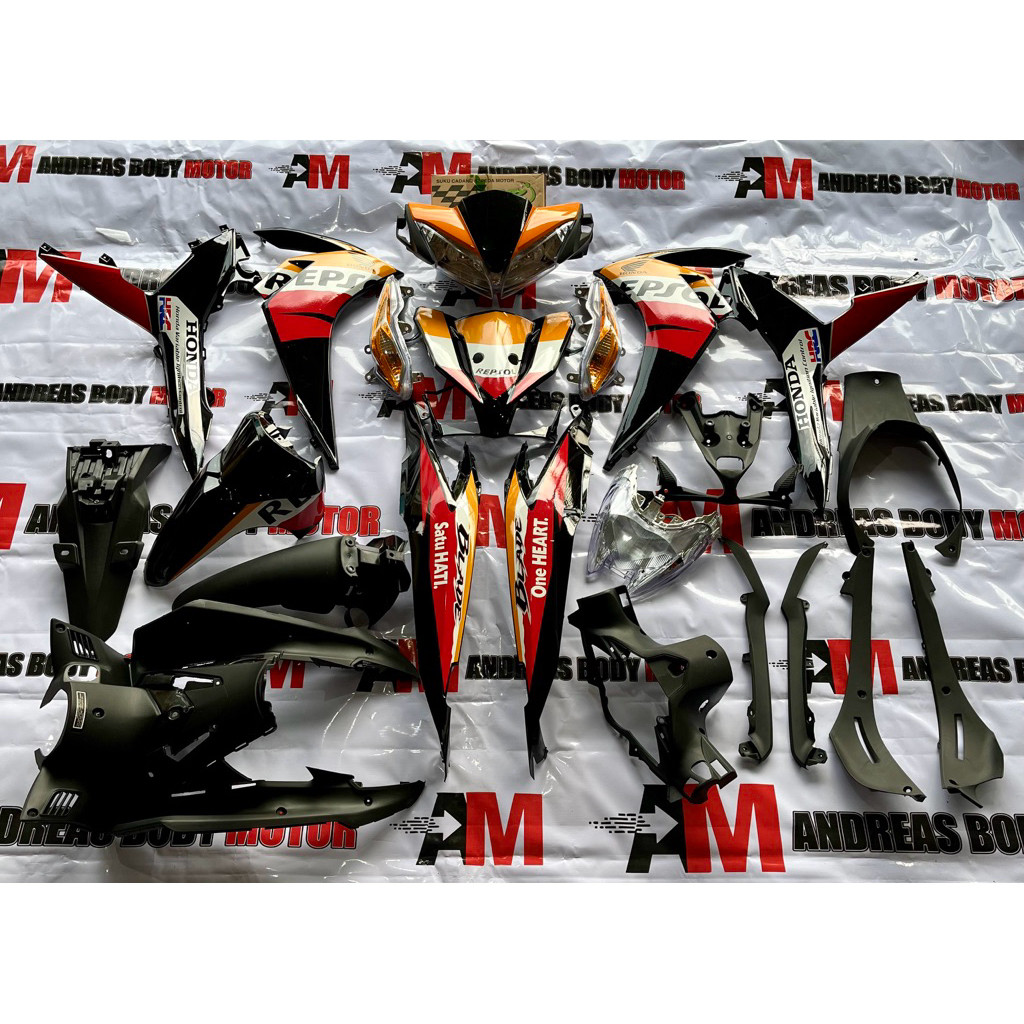 Cover Body Full Sett Kap Body Honda Blade New 125 Lengkap Dengan Lampu Depan Belakang+Sein Full Set