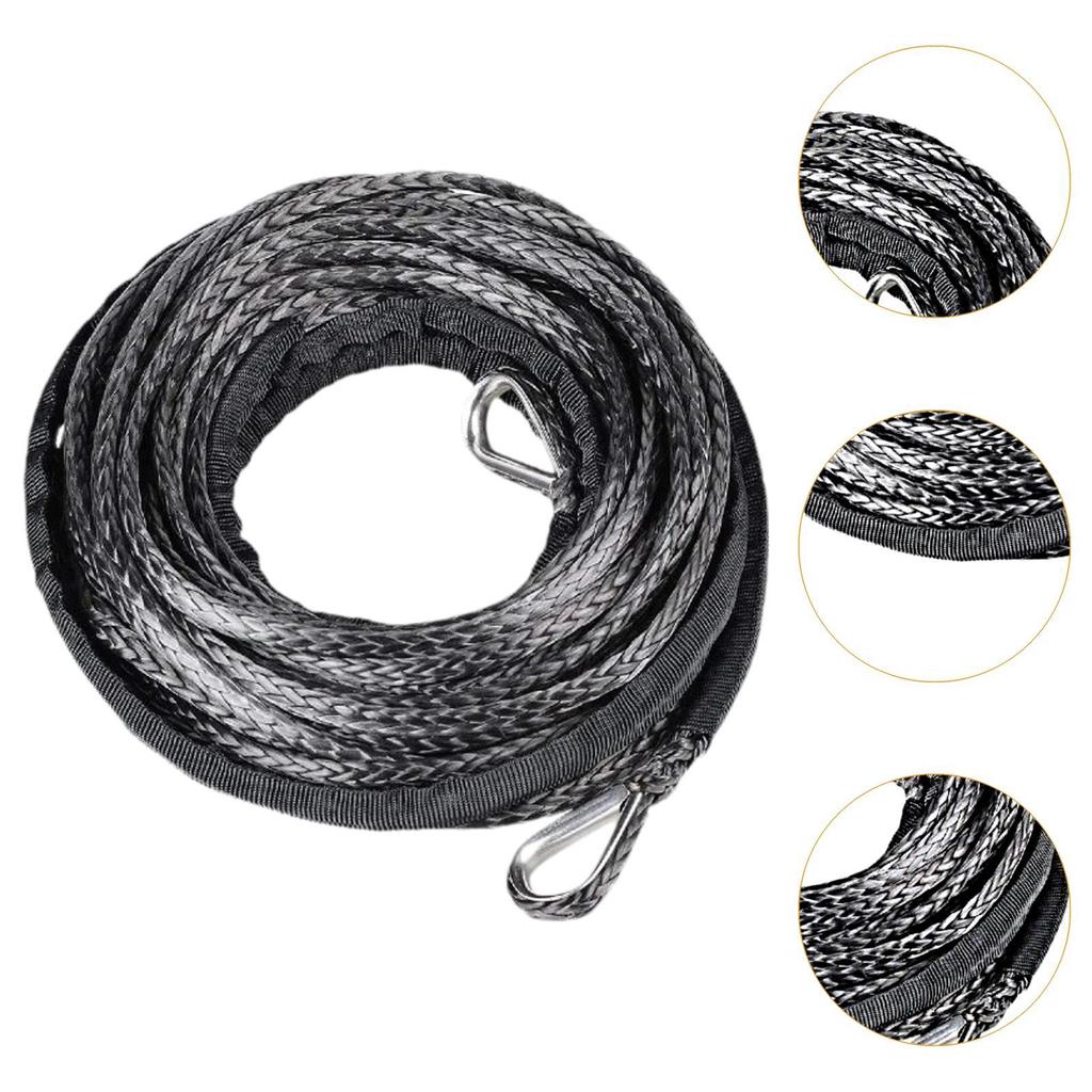 15MX6mm Synthetic Winch Rope Multipurpose Lightweight Sturdy for ATV UTV