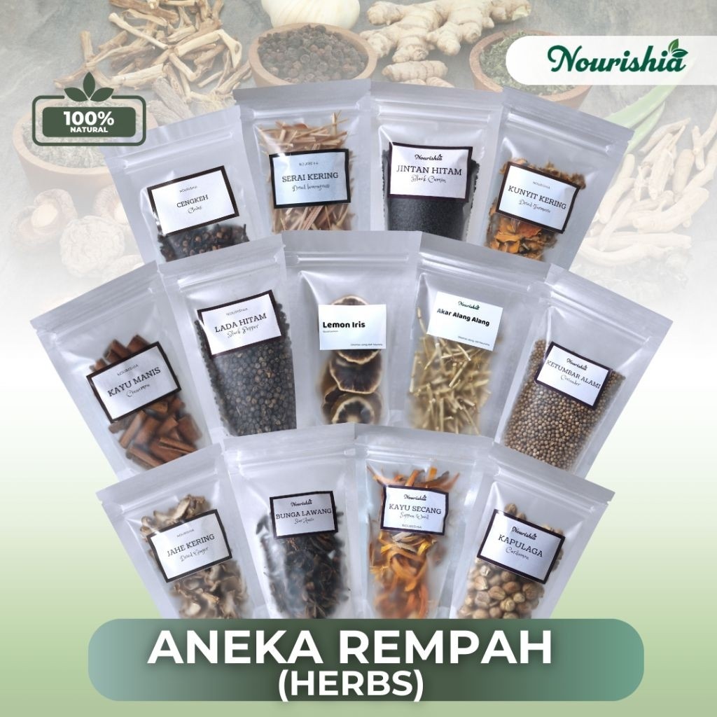 KJM - Aneka rempah bumbu dapur JSR ketumbar, kapulaga, jintan hitam, bunga Lawang, secang, kayu mani