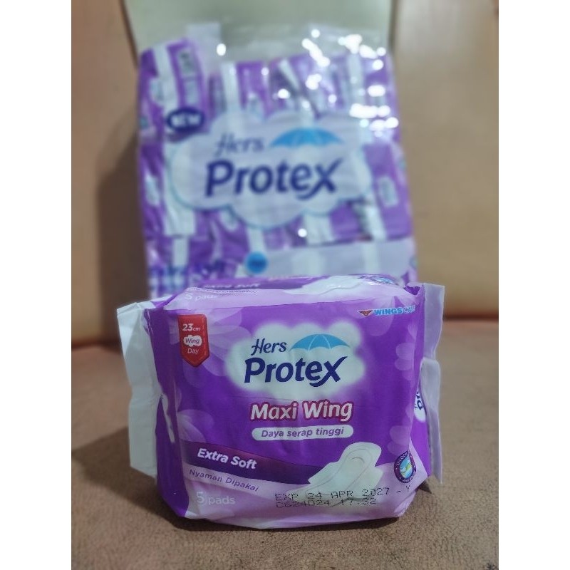 Hers Protex Ungu Maxi Wing Pembalut Wanita Isi 5 By SM1