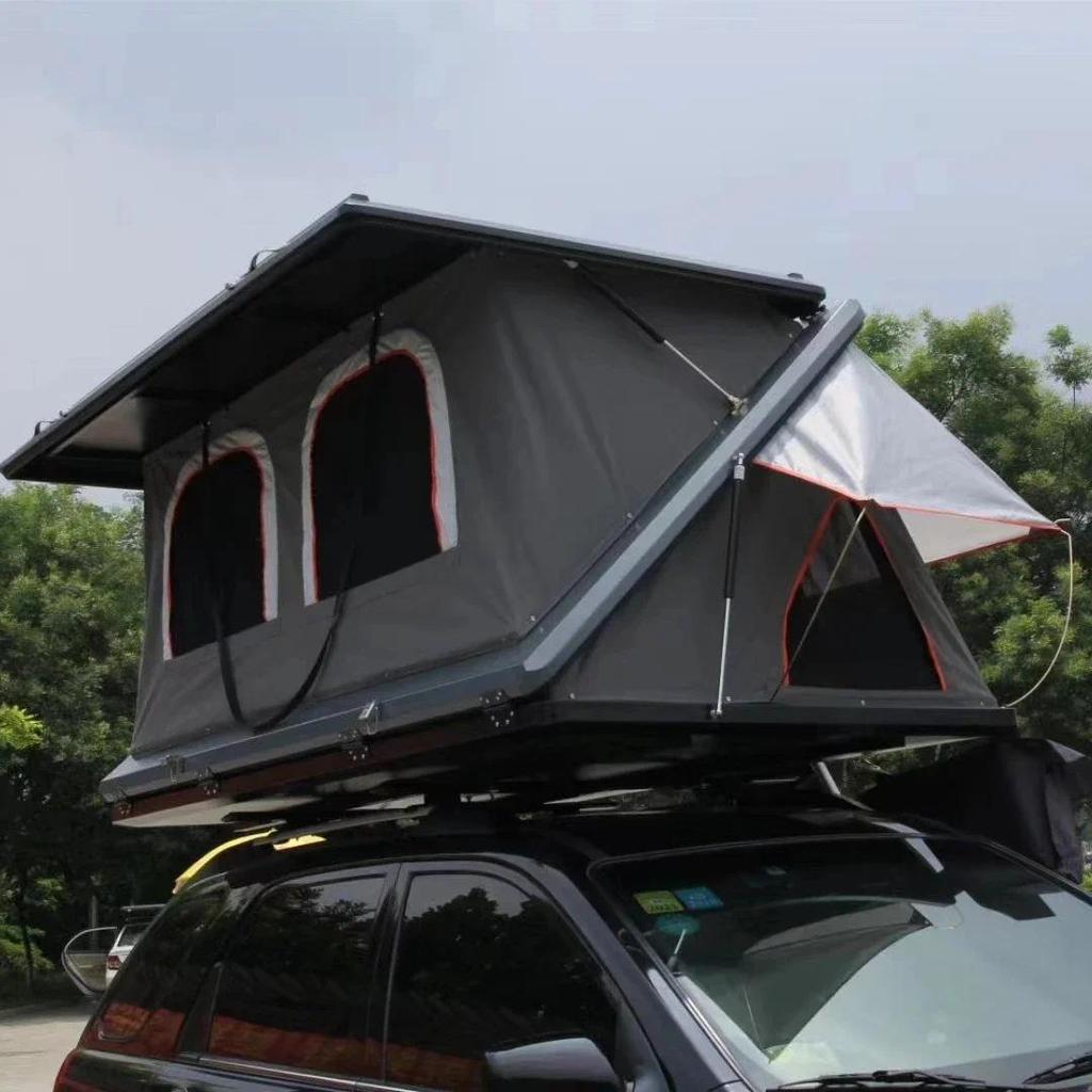 New Solar Panel Car Top Rooftop Tent Hard Cover Aluminum Clamshell