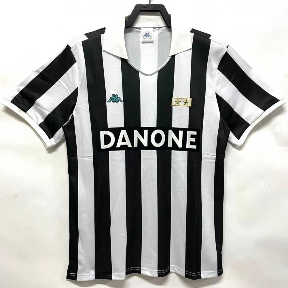 Jersey Sepak Bola Lengan Pendek Retro Dewasa 1992-94 Juventus T shirt pria