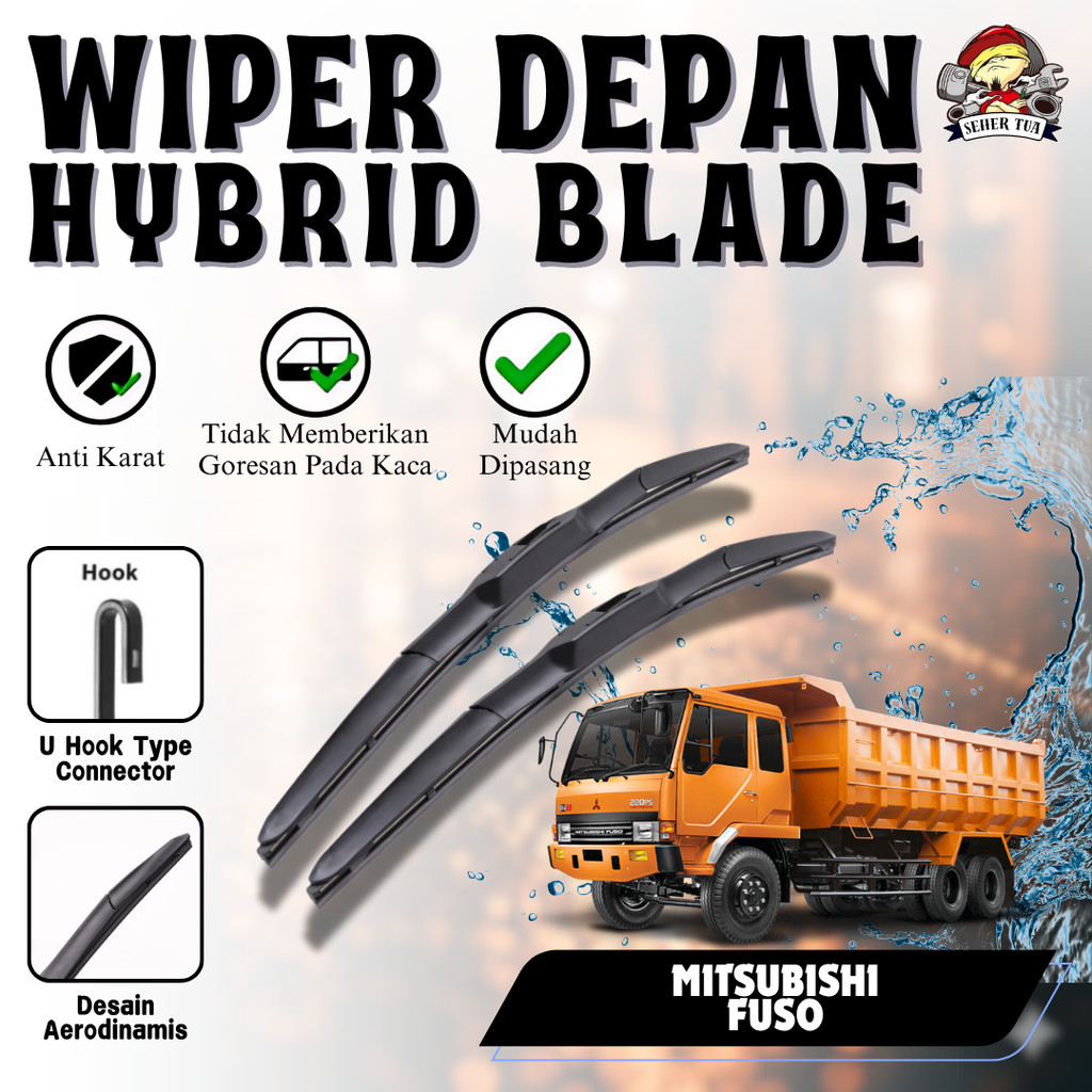 Wiper Mobil Mitsubishi Truk Fuso Hybrid Blade Premium – Karet Wiper Depan Halus & Tahan Lama