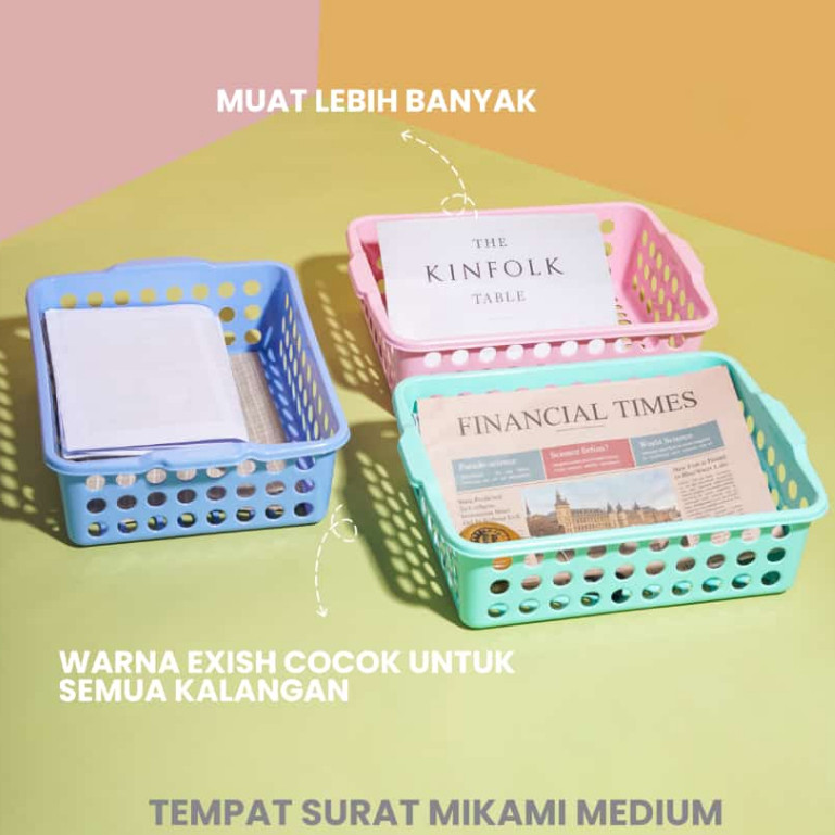 TEMPAT SURAT MIKAMI MEDIUM / Keranjang Plastik Serbaguna Tempat Wadah Surat Obat Storage Alexish