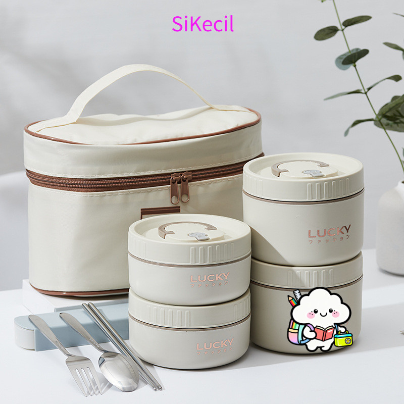 [DISKON 60%] Lunch Box Stainless 2 Lapis – 1460 Ml Anti Bocor & Tahan Panas 8 Jam, Buka Tutup Klip, 